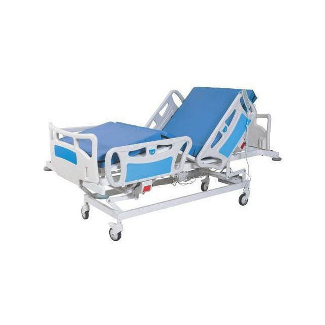 Lit d'hôpital électrique portatif médical bon marché de la fonction ICU de rail latéral d'ABS 5