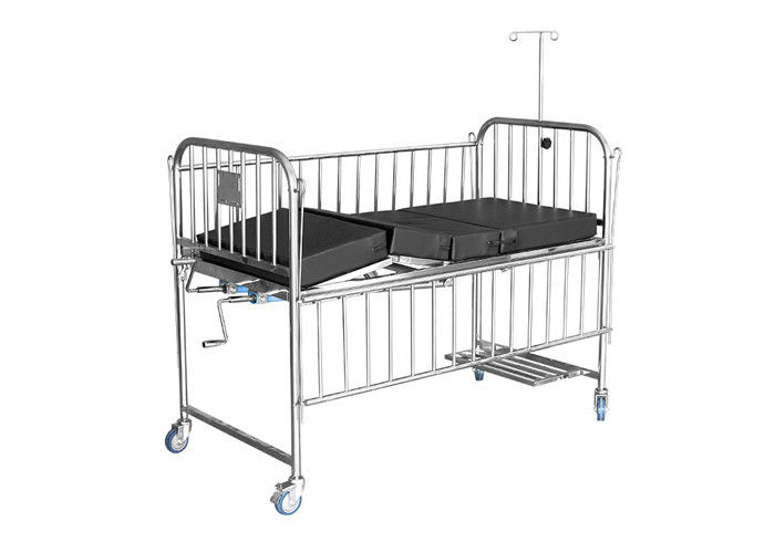 Fonction manuelle Molibe du lit d'hôpital pour enfants d'acier inoxydable deux