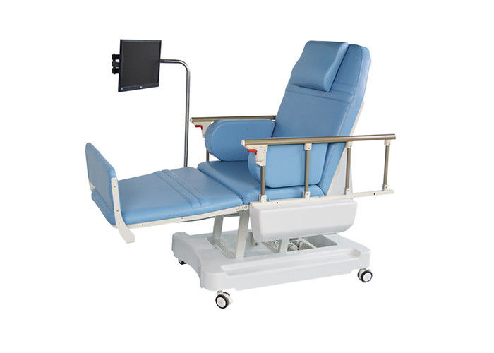 Rambarde se pliante de dialyse de taille de lit de chaise électrique réglable de donneur de sang sur des roulettes