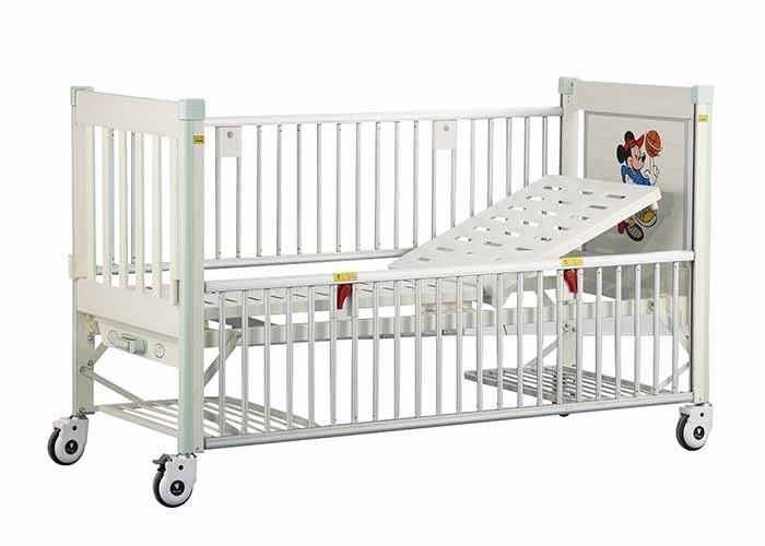 Lits d'hôpital pédiatriques en acier avec les rails latéraux d'alliage d'aluminium dans intégral